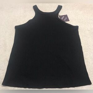 Ava & Viv 1X Perfect Halter Tank Top T-Shirt Black New